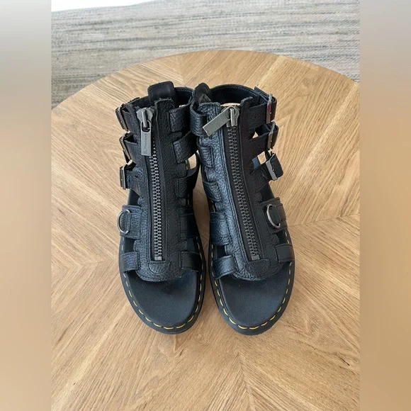 Dr Martens OLSON ZIPPED LEATHER STRAP SANDALS - Picture 4 of 12